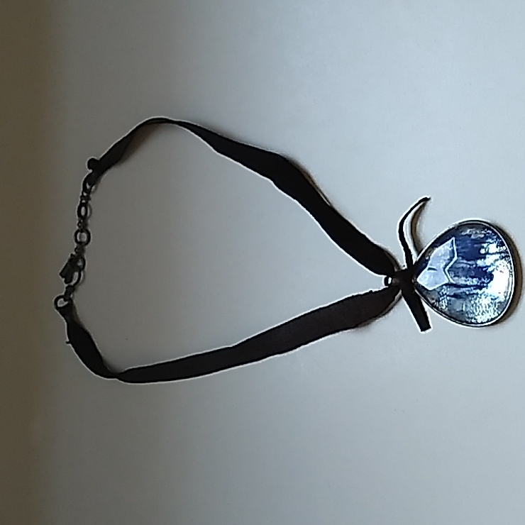 Vintage Bohemian Leather Necklace Colors Silver Blue 90s Stone 16inch 40$